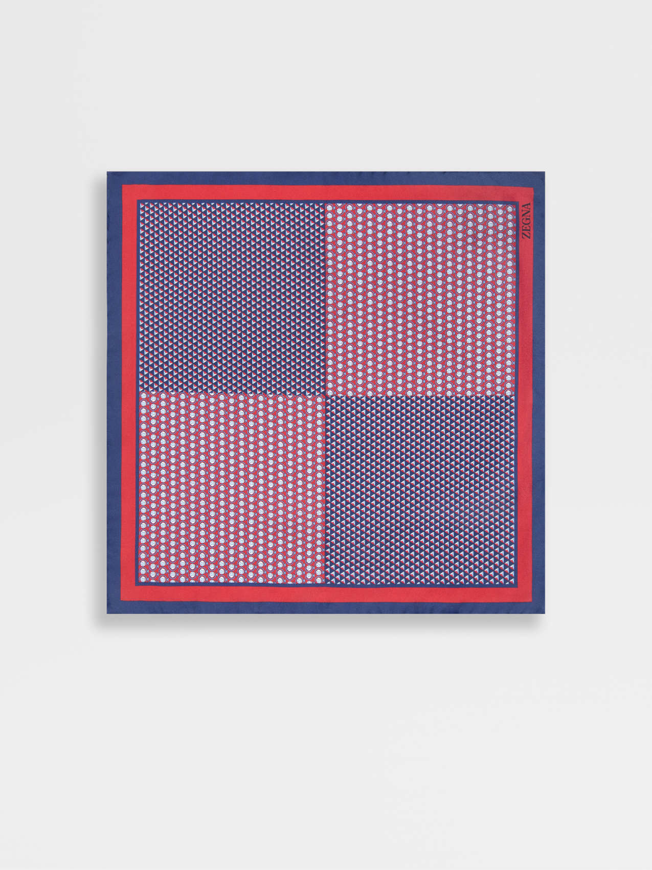 Red Printed Silk Pocket Square